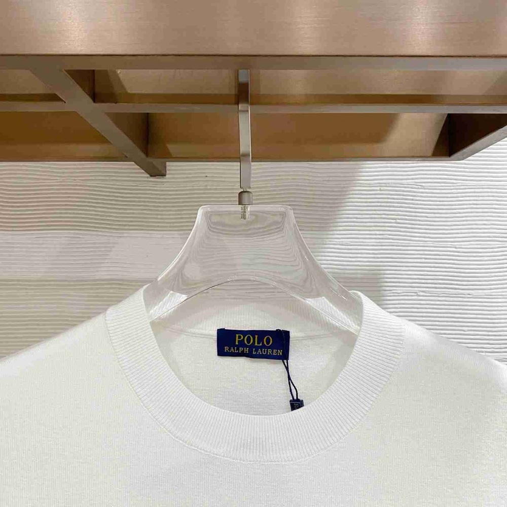 Polo by Ralph Lauren Classic White Tee with Navy Emblem - Picture 5 of 9